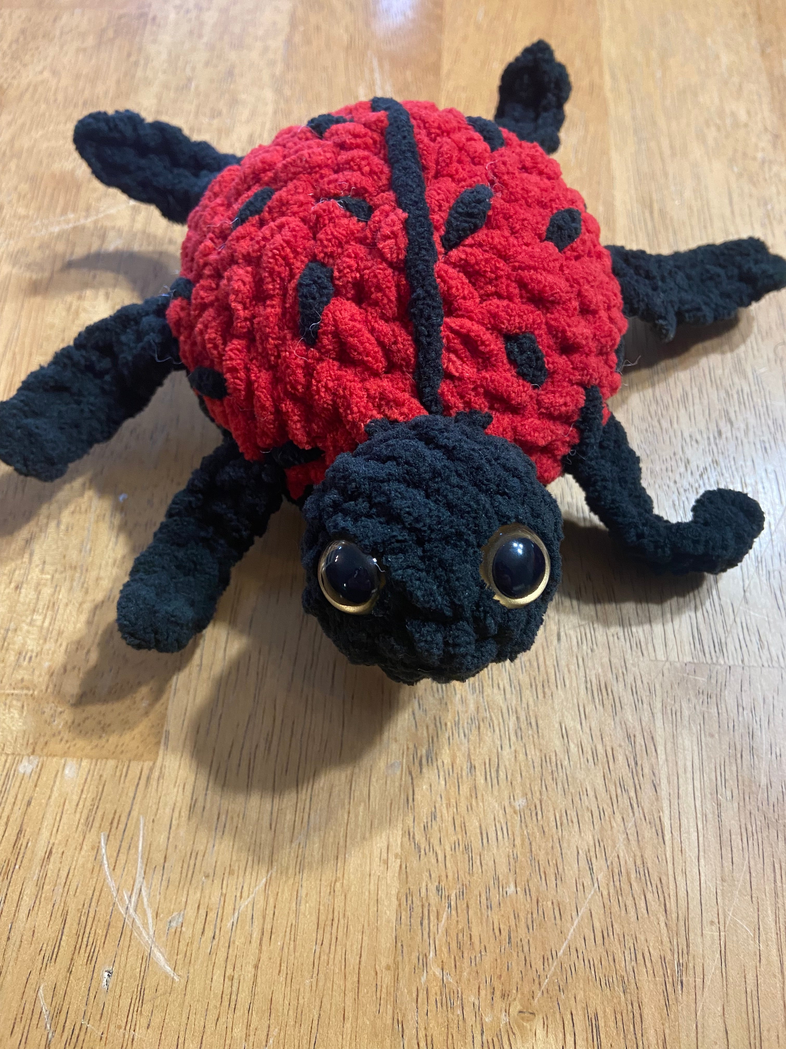 Knitted ladybug for order children colorful ladybug